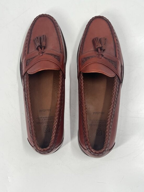 Allen Edmonds Maxfield Tassel Loafers Sz 11.5 D Brown Leather Woven Trim USA main image 5